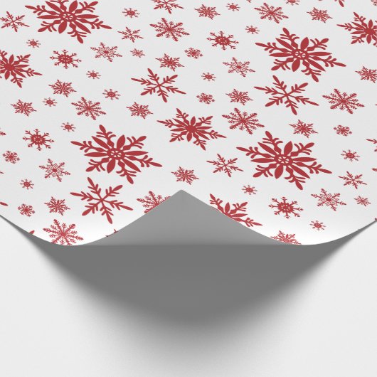 weißes und rotes Schneeflottpapier Geschenkpapier (Ecke)