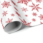 weißes und rotes Schneeflottpapier Geschenkpapier (Rolleneckpunkt)