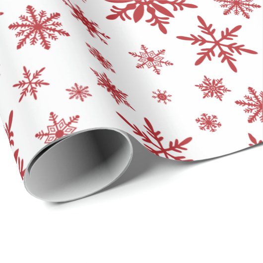 weißes und rotes Schneeflottpapier Geschenkpapier (Rolleneckpunkt)