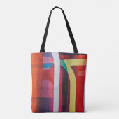 Weißes und rotes Textil Tasche (Rückseite)