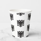 Weißes und Schwarzes Albanisches Adlerbuch Pappbecher (Vorderseite)