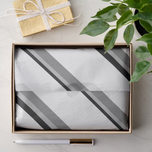 Weißes und schwarzes diagonal gestreiftes Tissue-W Seidenpapier (Geschenk)