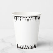 Weißes und Schwarzes einfaches Halloween Pappbecher (Rückseite)