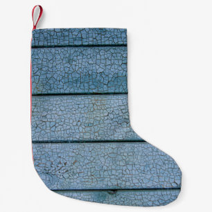 Weißes und schwarzes Holzbrett Kleiner Weihnachtsstrumpf