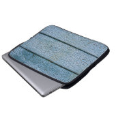 Weißes und schwarzes Holzbrett Laptopschutzhülle (Vorne Knopf)