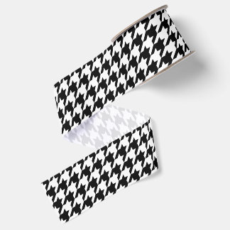 Weißes und schwarzes Houndstooth-Muster Ripsband