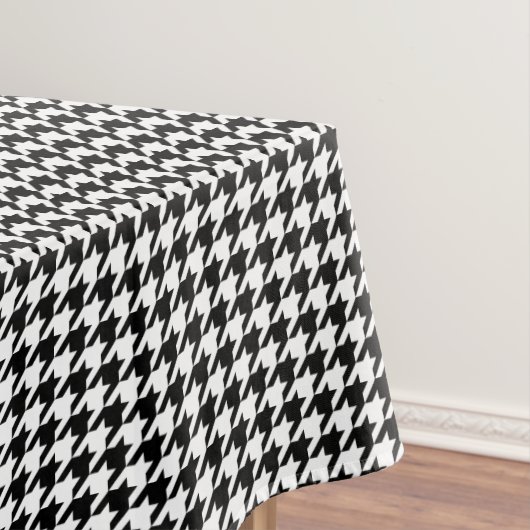 Weißes und schwarzes Houndstooth-Muster Tischdecke (Beispiel)