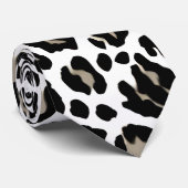 Weißes und schwarzes Leopard Krawatte (Gerollt)