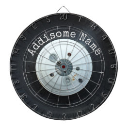 Weißes und schwarzes Lkw-Rad/Autoreifen Dartscheibe