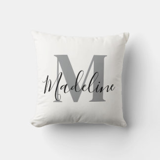 Weißes und schwarzes Monogramm Elegant Kissen