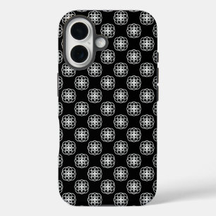 Weißes und schwarzes nahtloses Muster iPhone Hülle