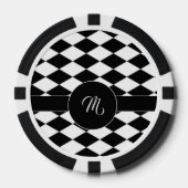 Weißes und schwarzes Rautenmuster Pokerchips (Vorderseite)