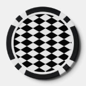 Weißes und schwarzes Rautenmuster Pokerchips (Rückseite)