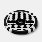 Weißes und schwarzes Rautenmuster Pokerchips (Einzeln)