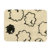 Weißes und schwarzes Schaf auf Creme Hintergrund Magnet (Horizontal)