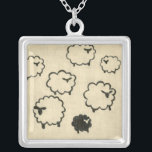 Weißes und schwarzes Schaf auf Creme Hintergrund Versilberte Kette<br><div class="desc">Hat dein Kind Schwierigkeiten zu schlafen? Lassen Sie sie die weißen und schwarzen Schafe in diesem Druck von Chariklia Zarris zählen. Ein wunderbares Stück,  das elegant in seiner Einfachheit ist. Bestellen Sie noch heute Ihren Ausdruck!</div>