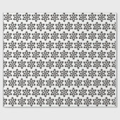 Weißes und schwarzes Schneeflockenmuster Geschenkpapier (Flach)