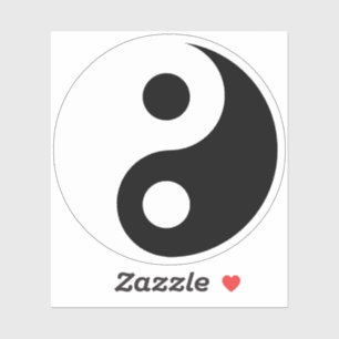 Weißes und schwarzes Yin-und-Yang-Symbol Aufkleber