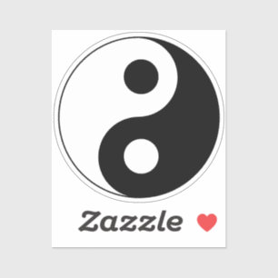 Weißes und schwarzes Yin-und-Yang-Symbol Aufkleber