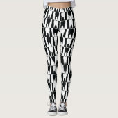 Weißes und schwarzes Zahnmuster Leggings (Vorderseite)