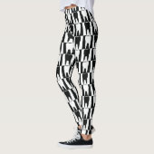 Weißes und schwarzes Zahnmuster Leggings (Links)