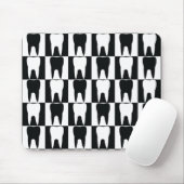 Weißes und schwarzes Zahnmuster Mousepad (Mit Mouse)