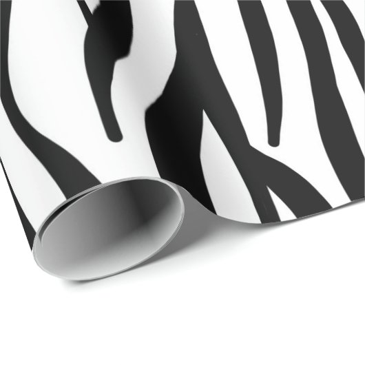 Weißes und schwarzes Zebra-Muster Geschenkpapier (Rolleneckpunkt)
