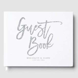 Weißes und silberes Gästebuch
