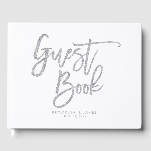 Weißes und silberes Gästebuch (Vorderseite)