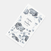 Weißes und silberes Vintages Blumenzapier Serviette (Ecke)