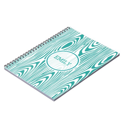 Weißes und türkisfarbenes Holzkorn Notizblock (Linke Seite)