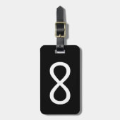 Weißes Unendlichkeitssymbol Gepäckanhänger (Vorderseite vertikal)