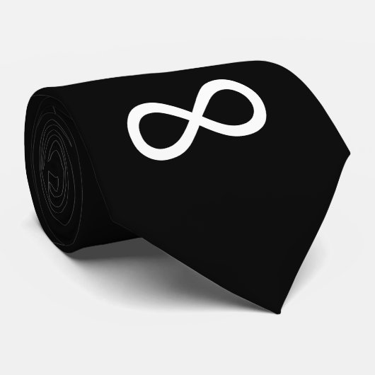 Weißes Unendlichkeitssymbol Krawatte (Gerollt)