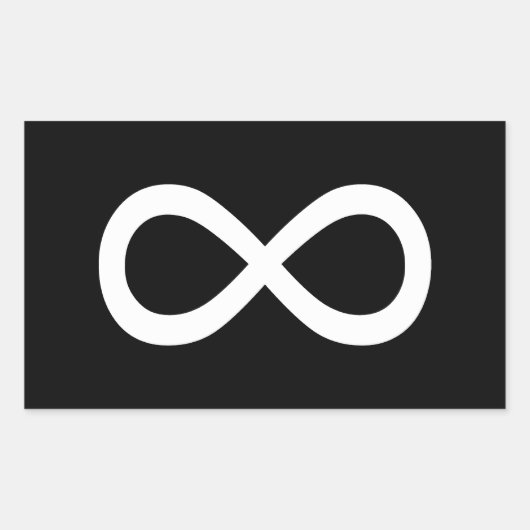 Weißes Unendlichkeitssymbol Rechteckiger Aufkleber (Vorderseite)