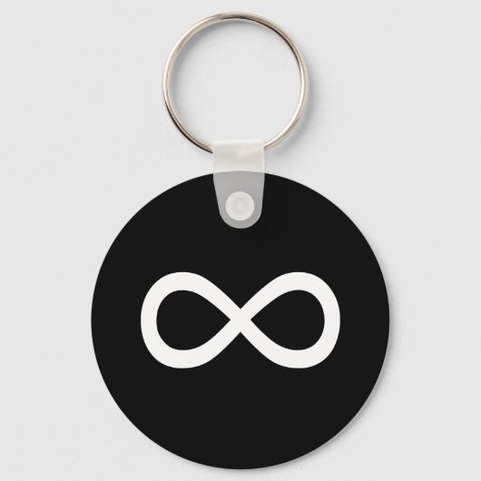 Weißes Unendlichkeitssymbol Schlüsselanhänger (Vorderseite)