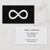 Weißes Unendlichkeitssymbol Visitenkarte (Vorne/Hinten)