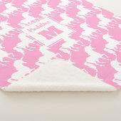 Weißes Unicorn-Silhouette-Muster-Rosa Sherpadecke (3/4)