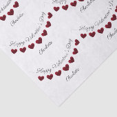 Weißes Valentinherz personalisiert Seidenpapier (Ausschnitt)