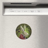 Weißes Vampirrabbit Magnet (In Situ (Geschirrspüler))