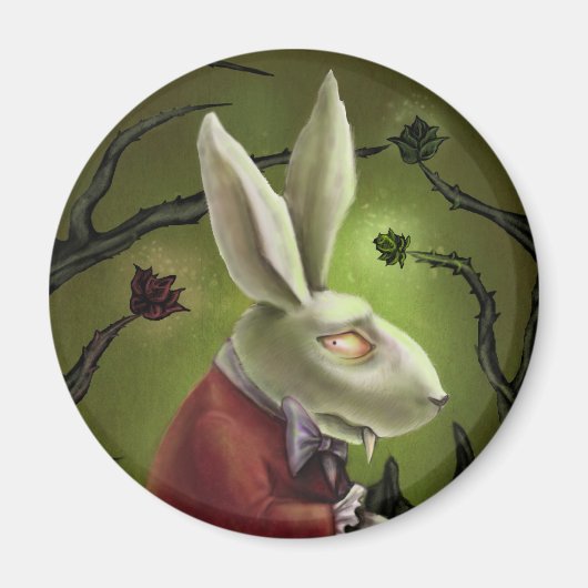 Weißes Vampirrabbit Magnet (Vorne)