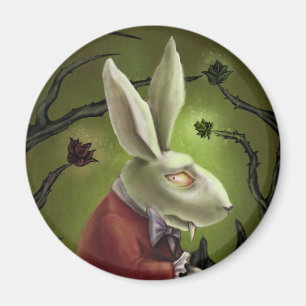 Weißes Vampirs-Kaninchen Magnet