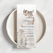 Weißes verblasstes Foto Überlagerung essen wir Hoc Menükarte