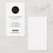 Weißes, vertikales Logo, moderner beruflicher Bus Visitenkarte (Vorne/Hinten)