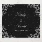 Weißes Verziertes Blumenweinetikett Schaumweinetikett (Einzelnes Label)