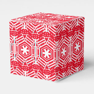Weißes Vintage-Geschenk mit rotem festlichen Muste Geschenkschachtel