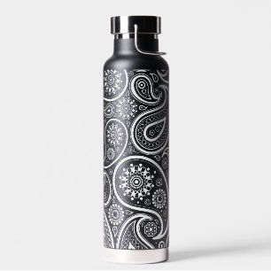 Weißes vintage Paisley-Muster Trinkflasche