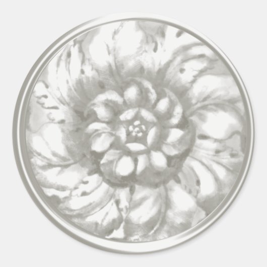 Weißes Vintages barockes Siegel Runder Aufkleber (Vorderseite)