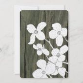 Weißes Vintages Dogwood auf Holzhochzeit Einladung (Rückseite)