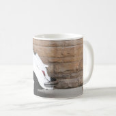 Weißes Vintages Käfer-Foto Kaffeetasse (VorderseiteRechts)