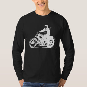 Weißes Vintages Motorrad - einfacher Klassiker T-Shirt